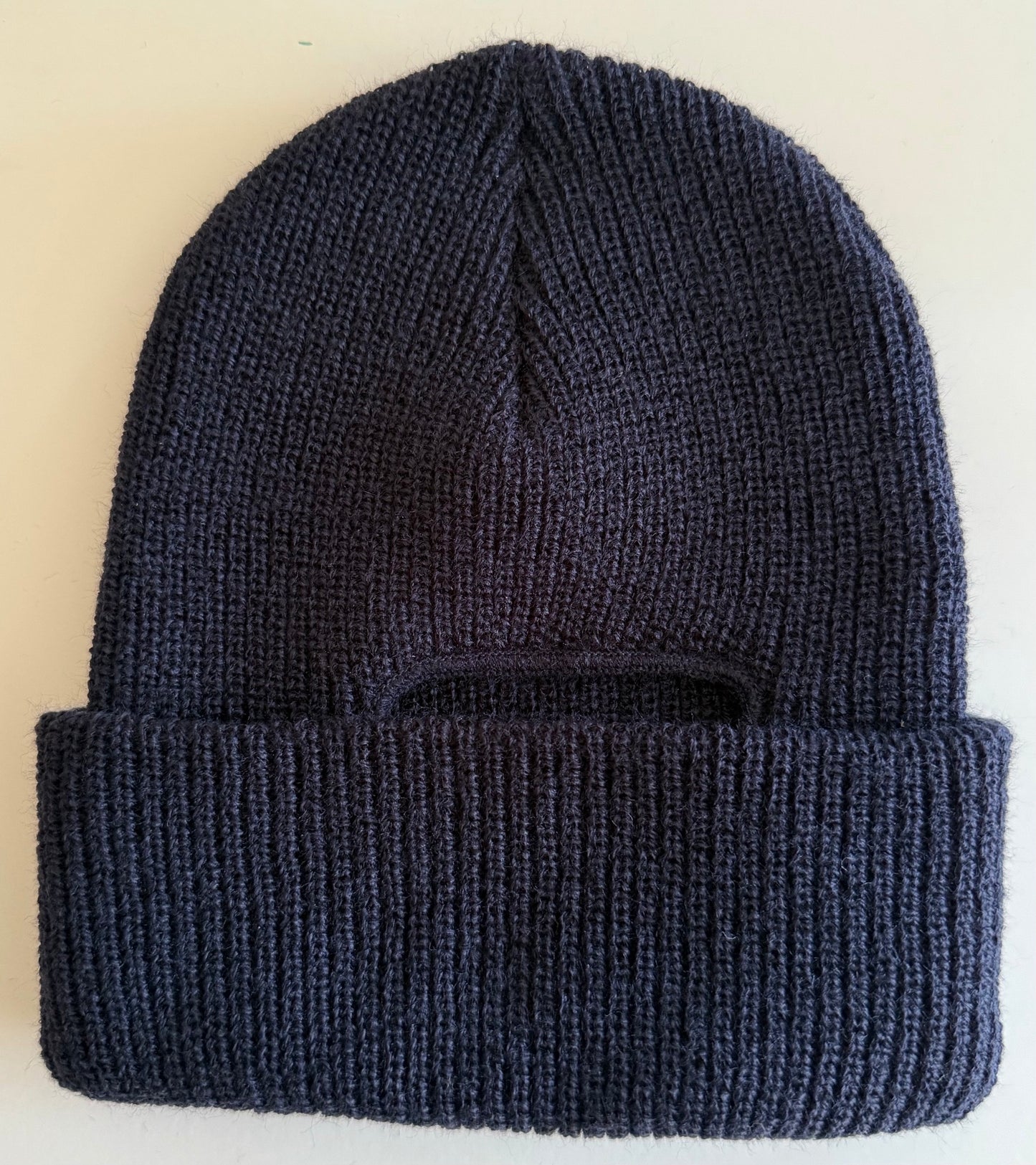 Navy Blue Loose knitted watch cap with hair opening