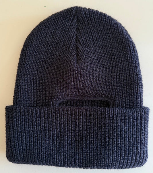 Navy Blue Loose knitted watch cap with hair opening