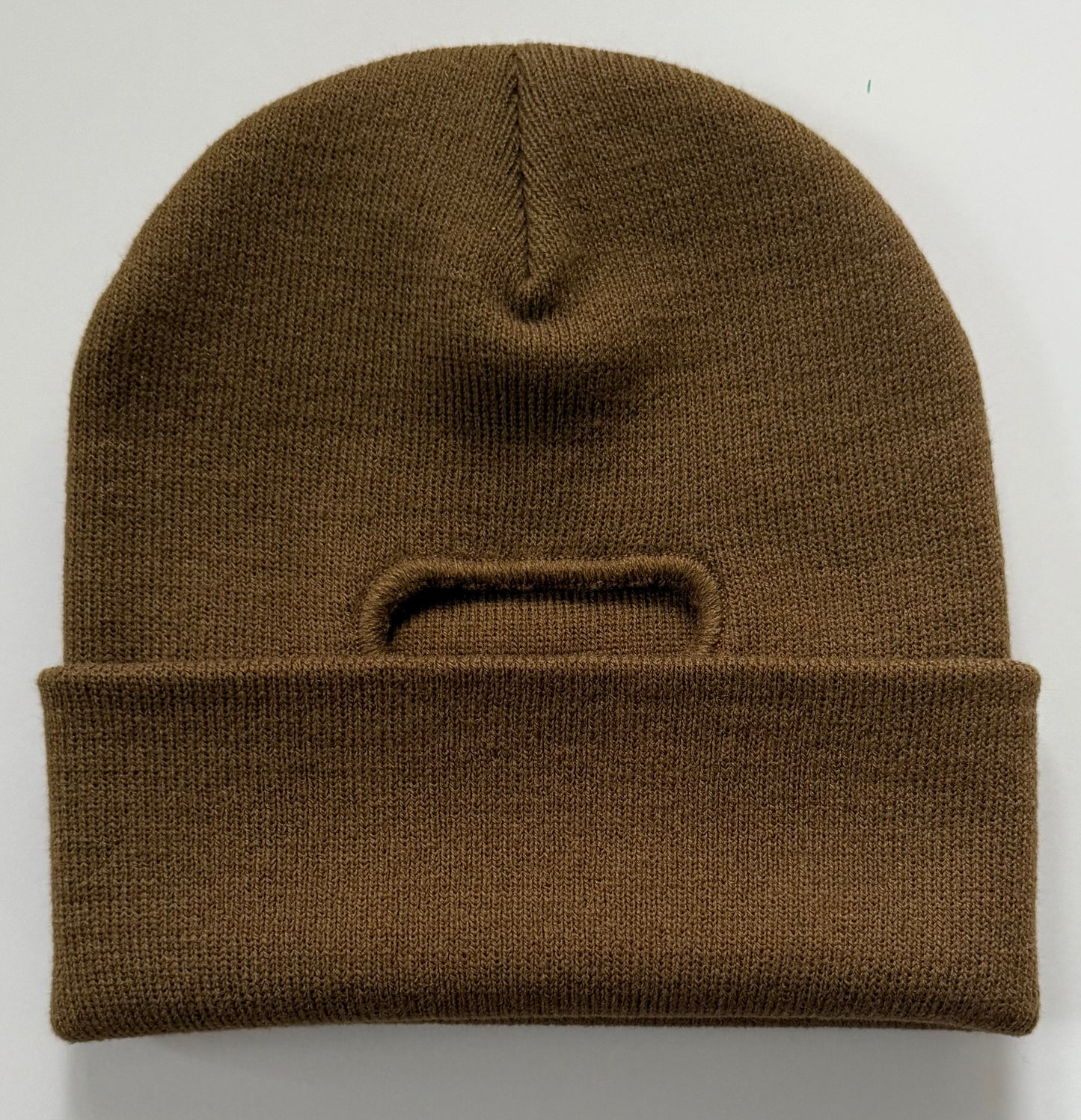 Tight knitted watch cap with hair opening