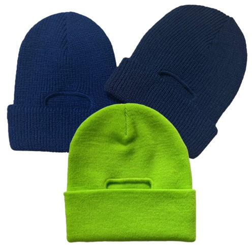 Knitted Watch Cap With Hair Opening